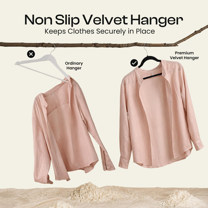 Utopia Home Velvet Hangers 30 Pack, Heavy Duty, Non-Slip, Space Saving Felt Clothes Hangers with 360° Hook & Notches (Black) 🍁 All In One Marketplace Canada