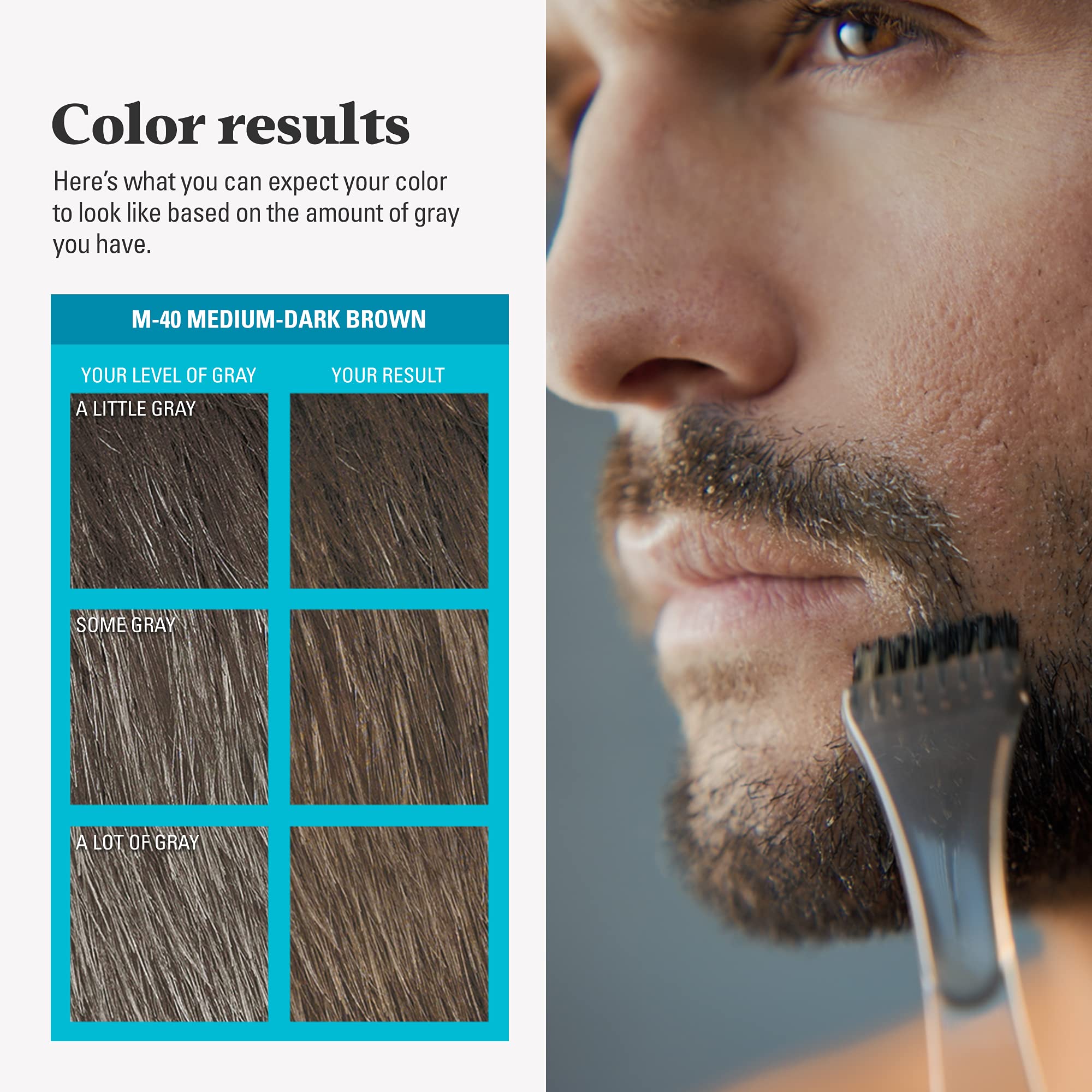 Just For Men Mustache & Beard, Beard Dye for Men with Brush Included for Easy Application, With Biotin Aloe and Coconut Oil for Healthy Facial Hair, Medium-Dark Brown, M-40 (3 Count) 🍁 All In One Marketplace Canada