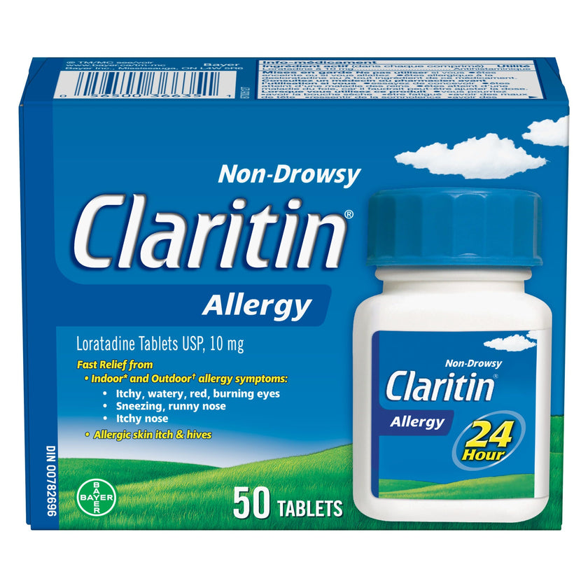 Claritin Allergy Medicine, 24-Hour Non-Drowsy Relief 10 mg, 50 Tablets 🍁 All In One Marketplace Canada