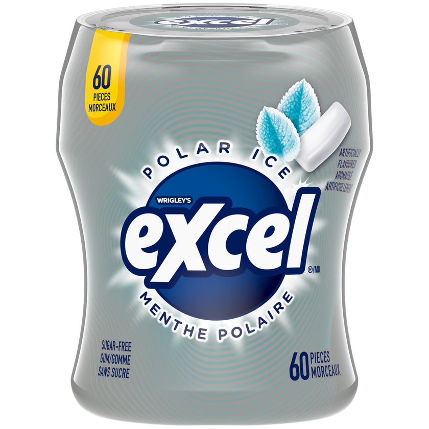 EXCEL, Polar Ice Flavoured Sugar Free Chewing Gum, 60 Pieces, 6 Bottles 🍁 All In One Marketplace Canada