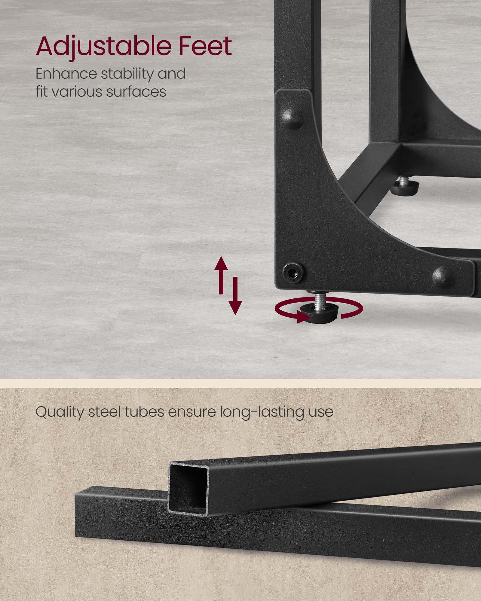 VASAGLE C-Shaped End Table, Small Side Table for Couch, Sofa Table with Metal Frame for Living Room, Bedroom, Bedside, Rustic Brown and Black ULET350B01 🍁 All In One Marketplace Canada