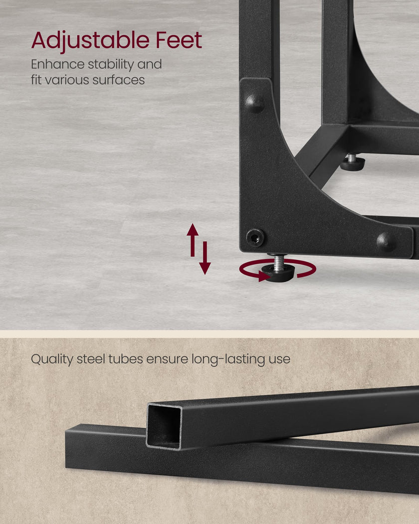 VASAGLE C-Shaped End Table, Small Side Table for Couch, Sofa Table with Metal Frame for Living Room, Bedroom, Bedside, Rustic Brown and Black ULET350B01 🍁 All In One Marketplace Canada