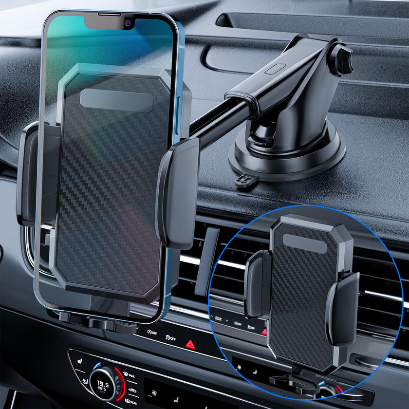 3-in-1 Car Phone Holder, [ Off-Road Level Suction Cup & Clip] Universal Cell Phone Holder Mount Dashboard Windshield Vent One-Hand Operation Holder Compatible with All Smartphones and Cars 🍁 All In One Marketplace Canada