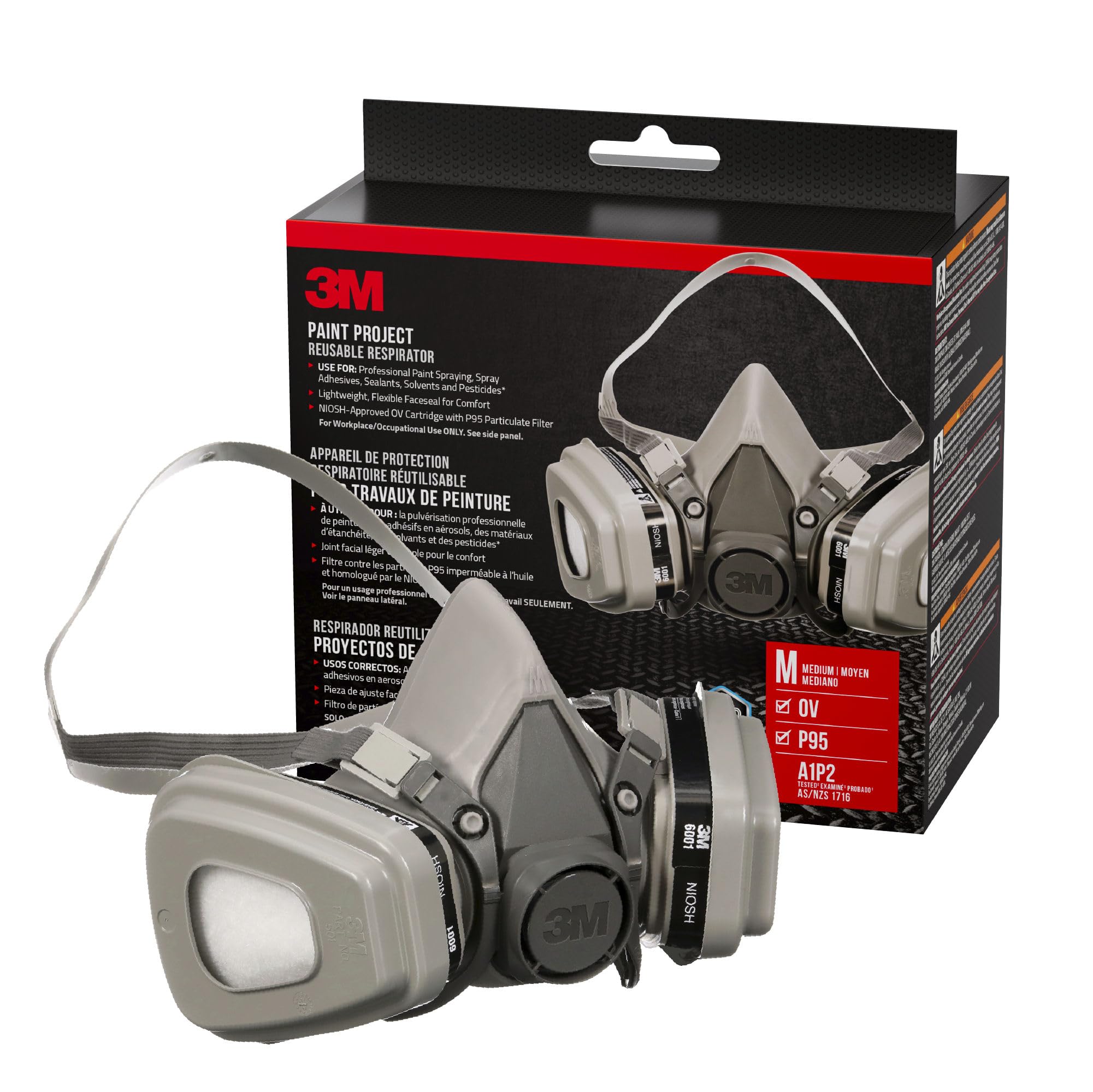 3M Performance Paint Project Respirator OV/P95, Designed For Professionals, Reusable Respirator, Medium, 1-Pack 🍁 All In One Marketplace Canada