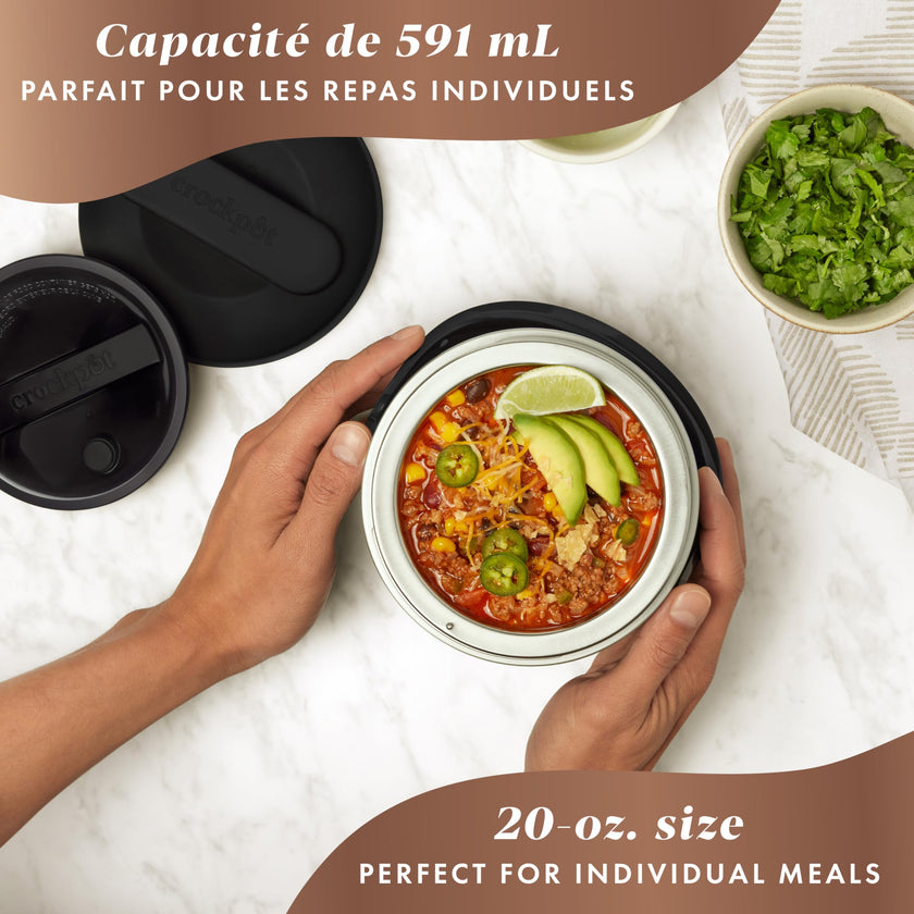 Crock-Pot Electric Lunch Box, Portable Food Warmer for On-the-Go, 20-Ounce (591 mL), Black Licorice 🍁 All In One Marketplace Canada