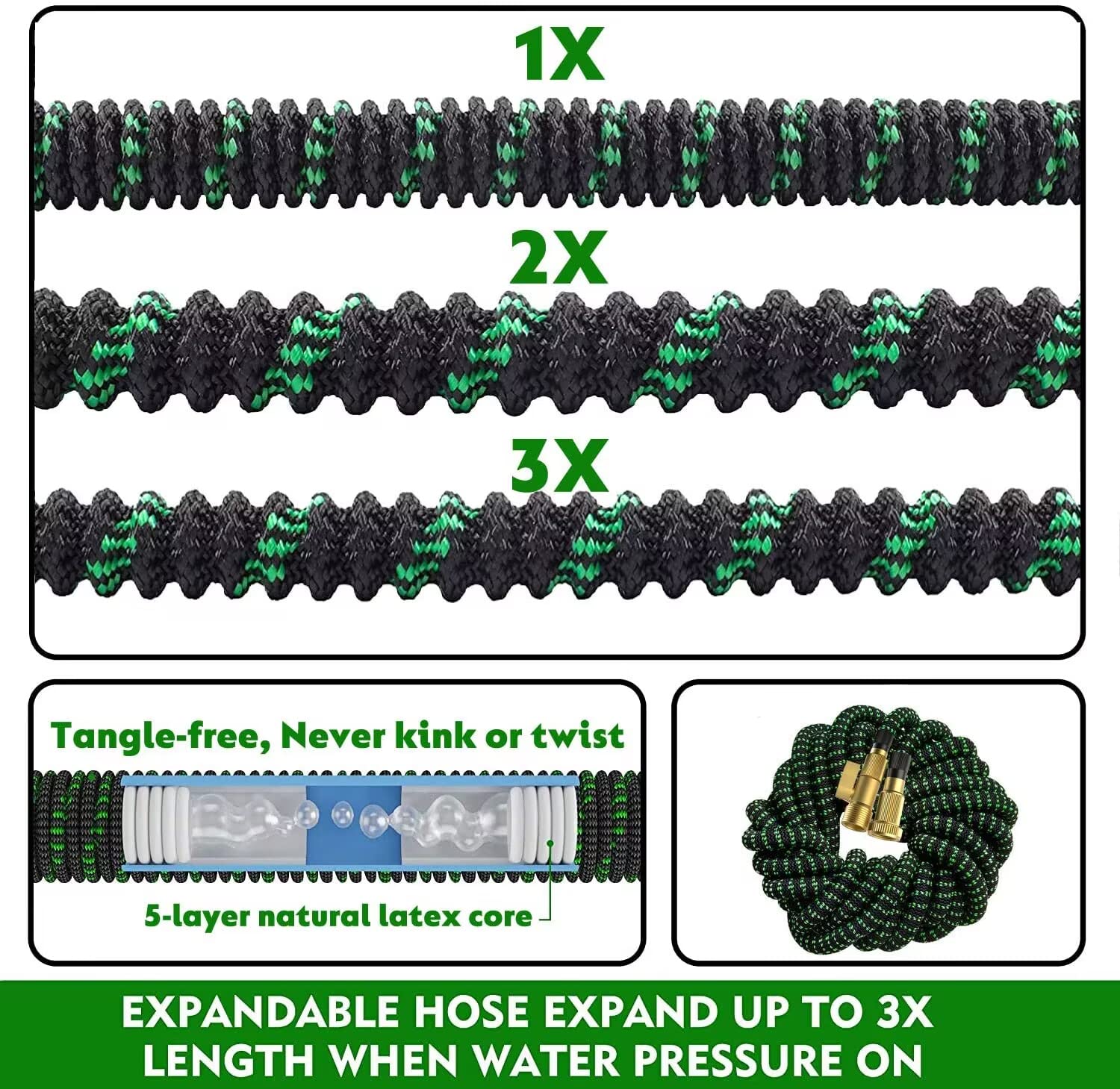 200 FT Garden Hose Expandable Hose - All New 2026 Flexible Water Hose with 10 Functions Spray Nozzle - Car Wash Hose with Solid Brass Connector, Leakproof Lightweight Expanding Pipe for Yard,Outdoor 🍁 All In One Marketplace Canada