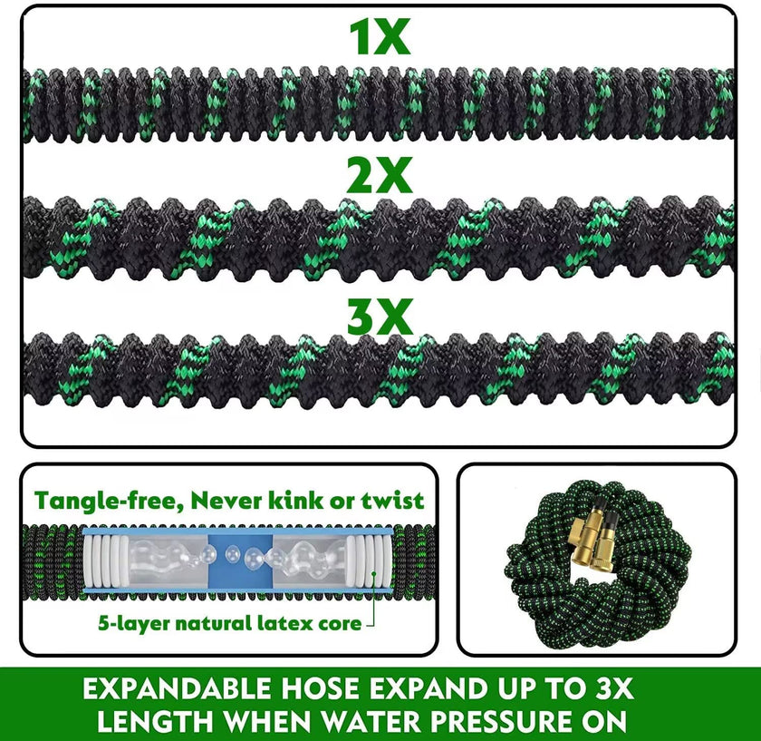 200 FT Garden Hose Expandable Hose - All New 2026 Flexible Water Hose with 10 Functions Spray Nozzle - Car Wash Hose with Solid Brass Connector, Leakproof Lightweight Expanding Pipe for Yard,Outdoor 🍁 All In One Marketplace Canada
