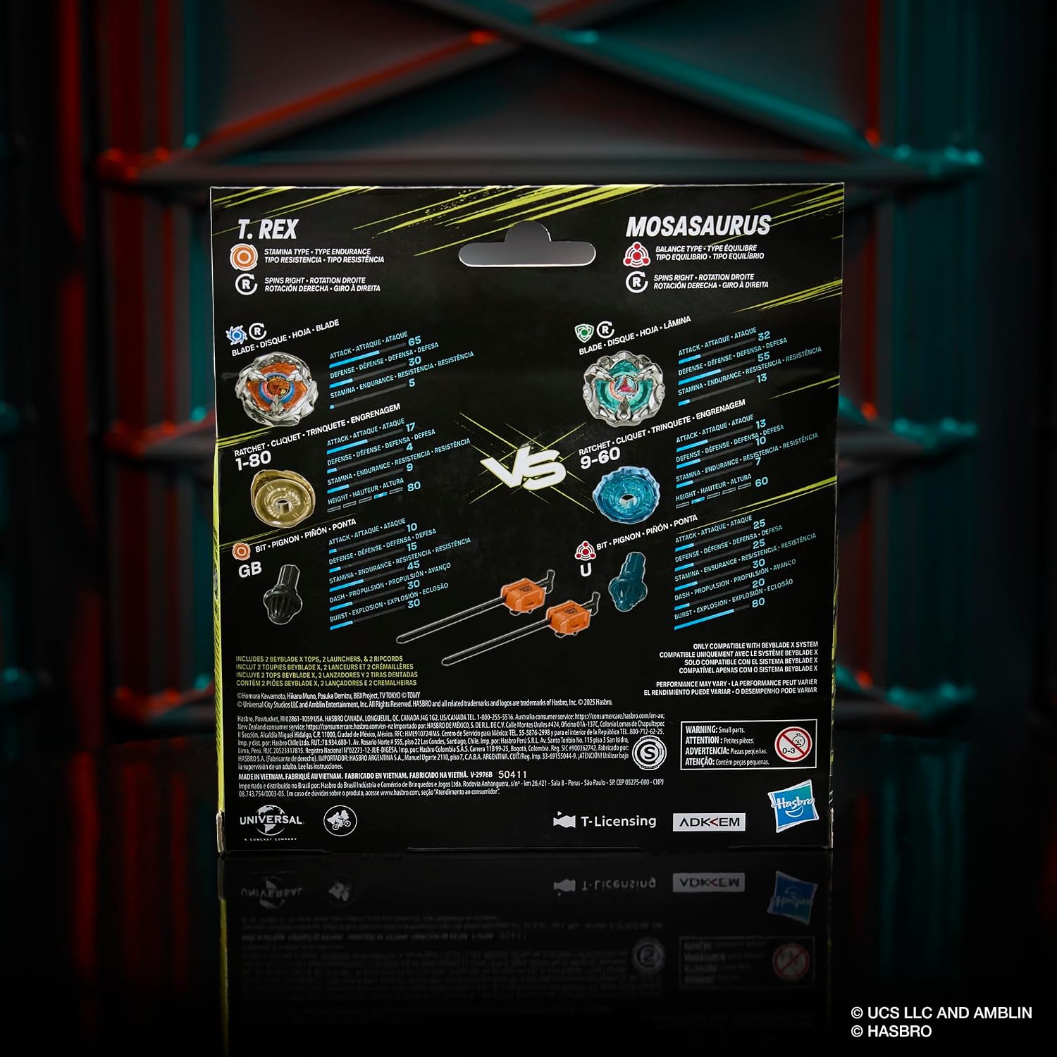 (Hasbro) Beyblade X - Jurassic World T. Rex vs. Mosasaurus Multipack