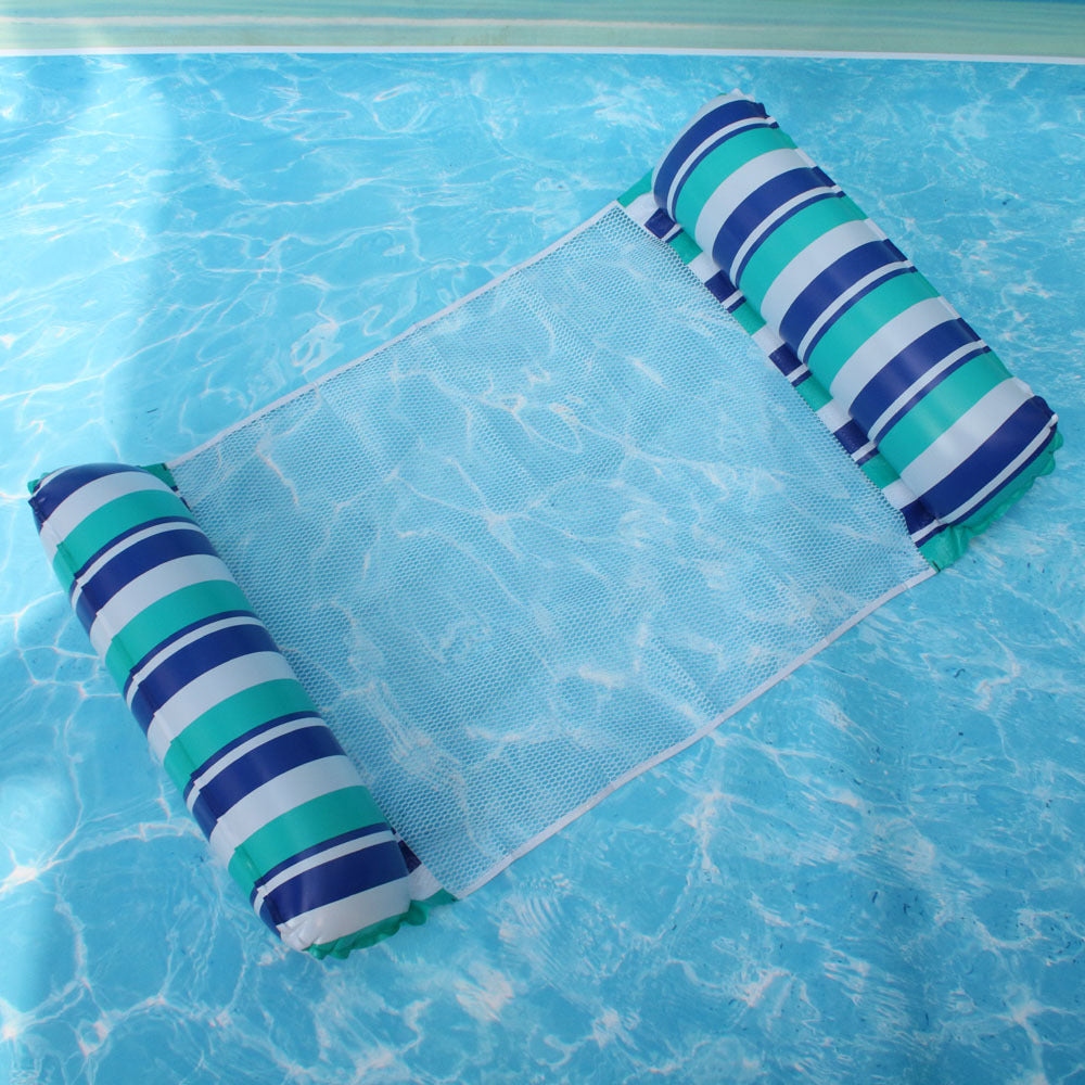 Inflatable Pool Float Lounger – Foldable Striped Floating Row for Adults