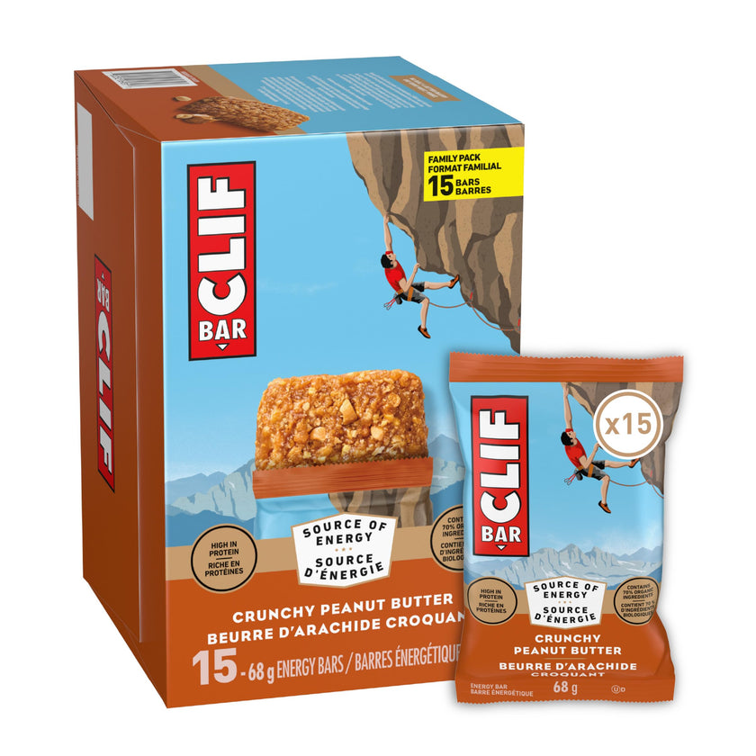 CLIF BAR Energy Bars, Crunchy Peanut Butter, Granola Bar, High in Protein, Contains 70% Organic Ingredients, 1.02 kg (Pack of 15) 🍁 All In One Marketplace Canada