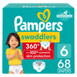 Pampers Diapers - Swaddlers 360 degrees - Size 6, 68 Count, up to 100% Leakproof Comfy Dry Fit, EZ Off Tabs Designed for Easy Changes, Pull On Diaper 🍁 All In One Marketplace Canada