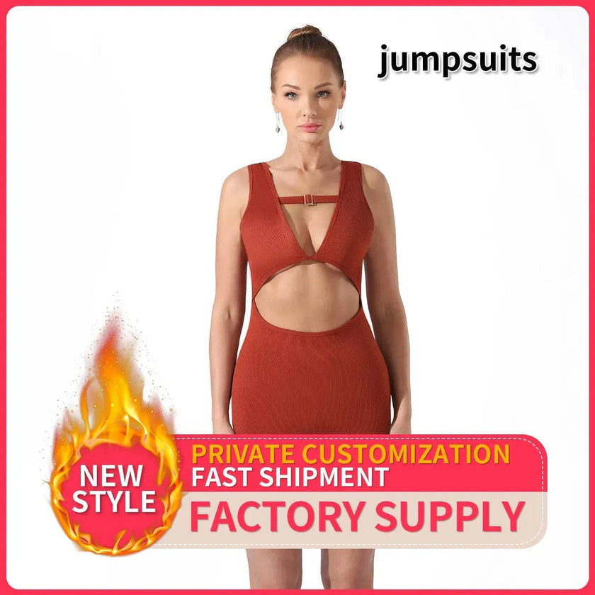 Women Cut out Unitard Short Bodysuit