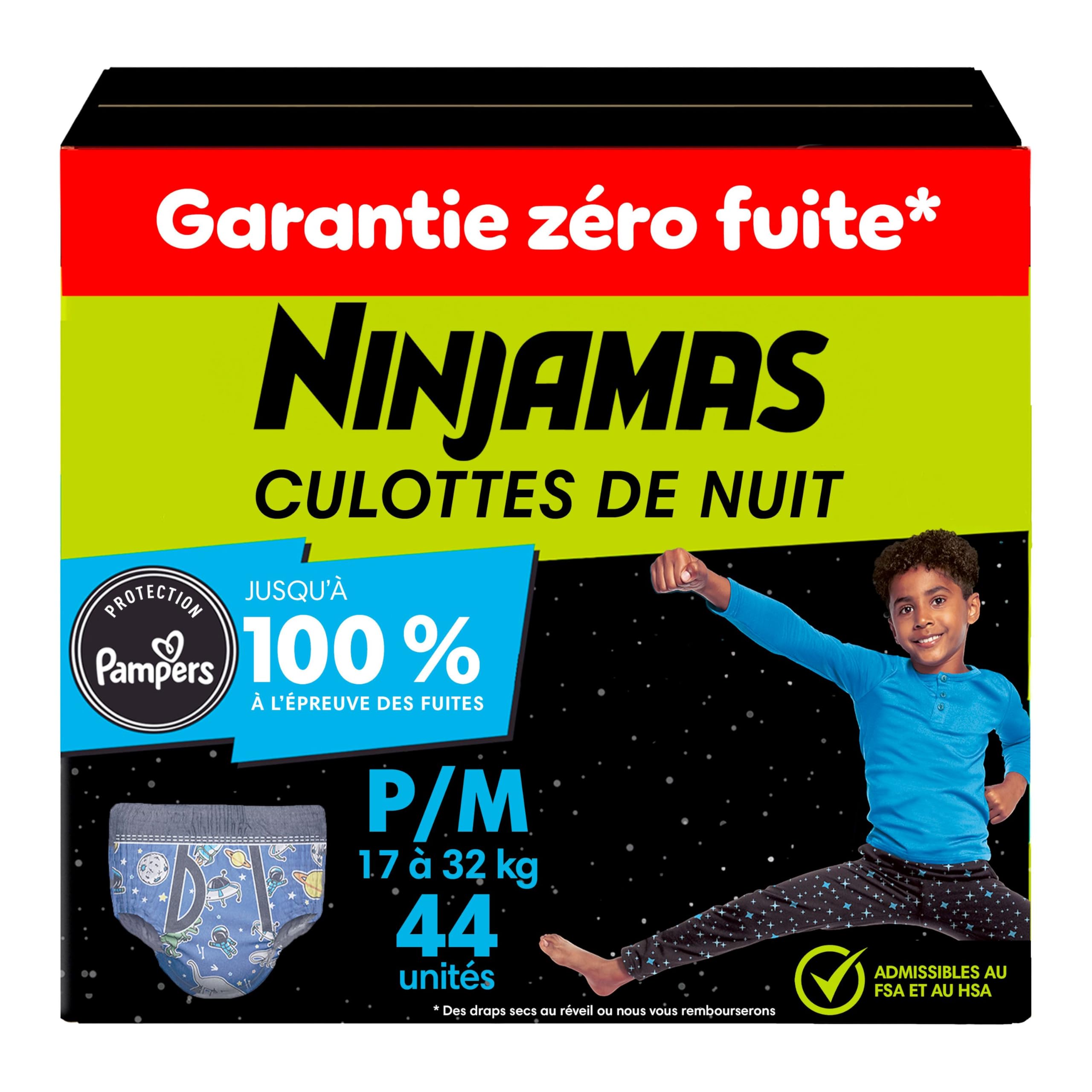 Ninjamas Boys Bedwetting Underwear, Overnight Protection, Ultra Absorbent, Hypoallergenic, Size S/M (17-32 kg), 44 Count, 🍁 All In One Marketplace Canada
