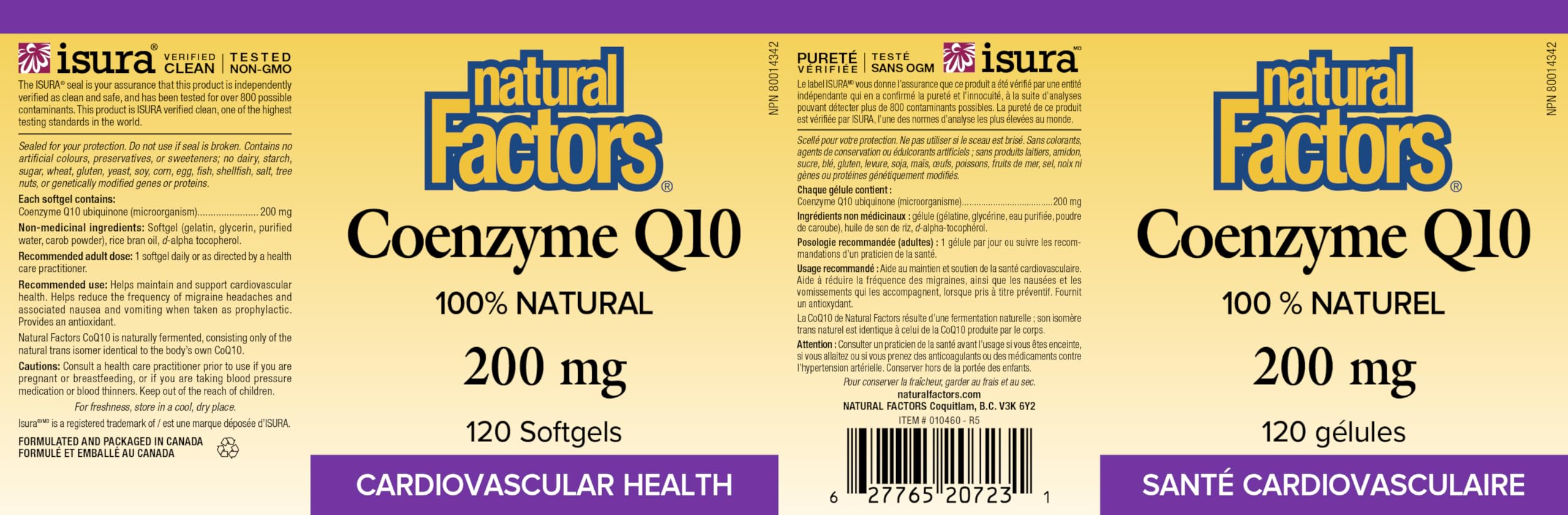 Natural Factors CoQ10 200 mg, 120 Softgels, 100% Natural, Supports Cardiovascular Health, Proudly Canadian 🍁 All In One Marketplace Canada