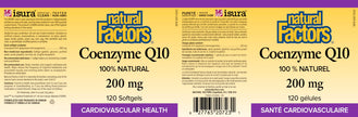 Natural Factors CoQ10 200 mg, 120 Softgels, 100% Natural, Supports Cardiovascular Health, Proudly Canadian 🍁 All In One Marketplace Canada