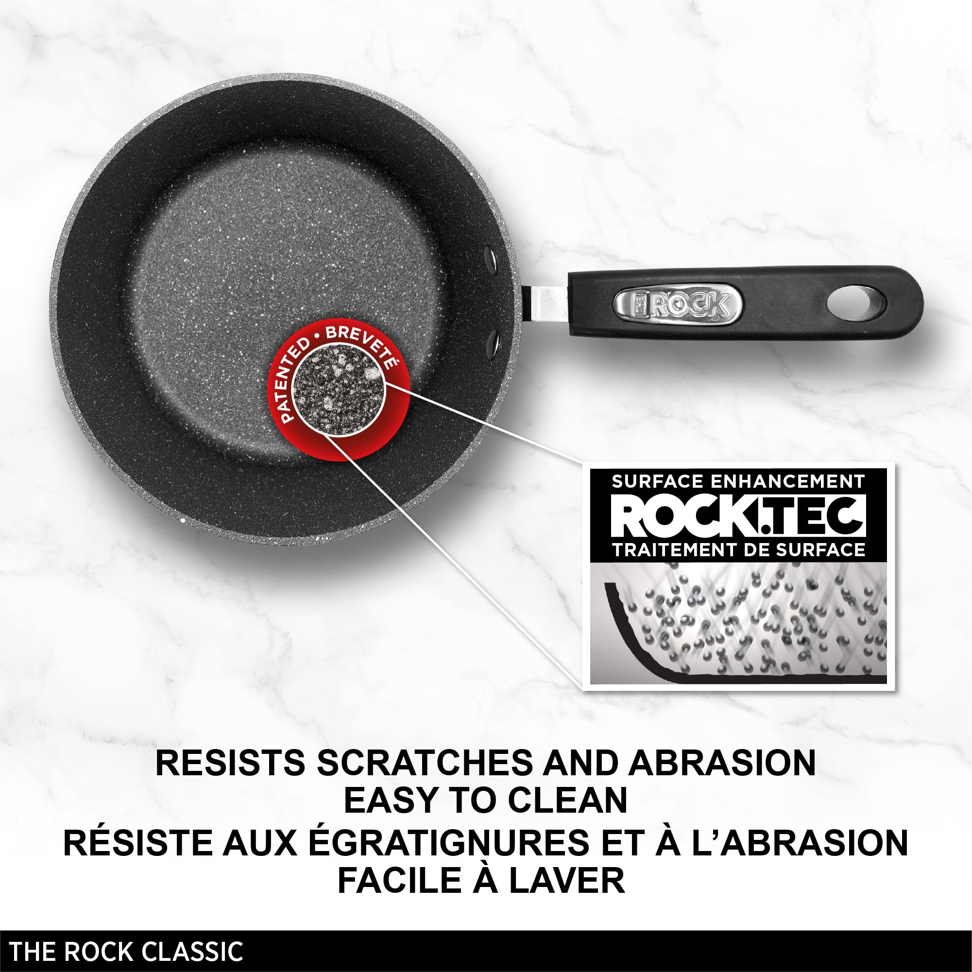 Starfrit The Rock 2.8L (3Qt) Non-Stick Saucepan - Durable Forged Aluminum - Oven Safe - PFOA Free - Easy to Clean - Black 🍁 All In One Marketplace Canada