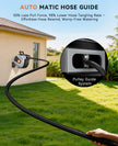 SUNPOW Retractable Garden Hose Reel - 1/2 inch x 50ft Wall Mounted Hose Reel with 3/4 inch Brass Fitting & 10 Function Sprayer Nozzle - Any Length Lock, Auto Rewind System, 180°Swivel Bracket - Grey 🍁 All In One Marketplace Canada