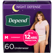 Depend Night Defense Adult Incontinence Underwear for Women, Disposable, Overnight, Medium, Blush, 60 Count 🍁 All In One Marketplace Canada