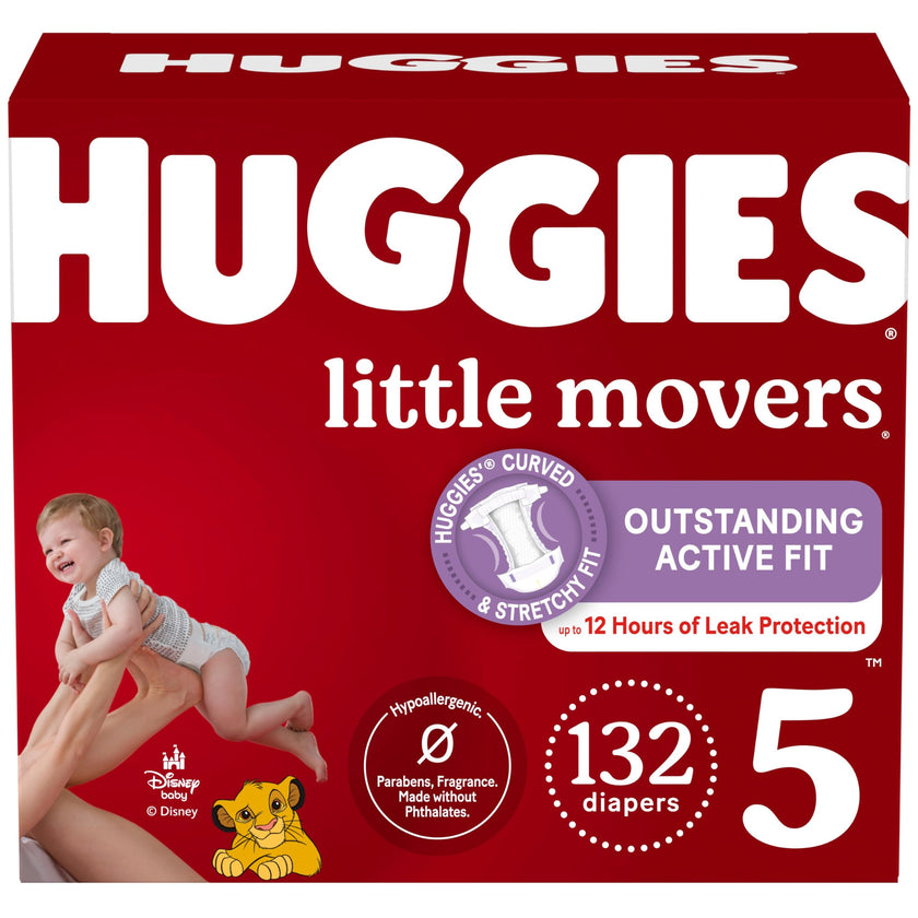 Huggies Size 5 Diapers, Little Movers Baby Diapers, Size 5 (27+ lbs), 132 Count, Packaging May Vary 🍁 All In One Marketplace Canada