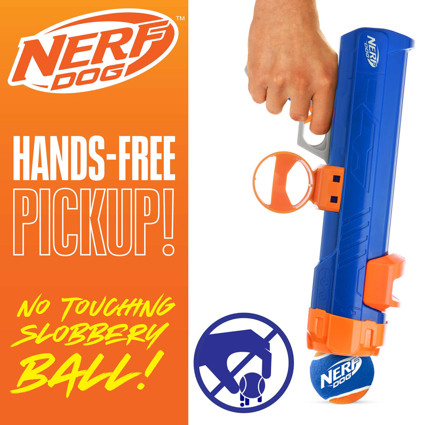 Nerf Dog Tennis Ball Blaster Dog Toy with 1 Ball, 16 in, Blue/Orange 🍁 All In One Marketplace Canada