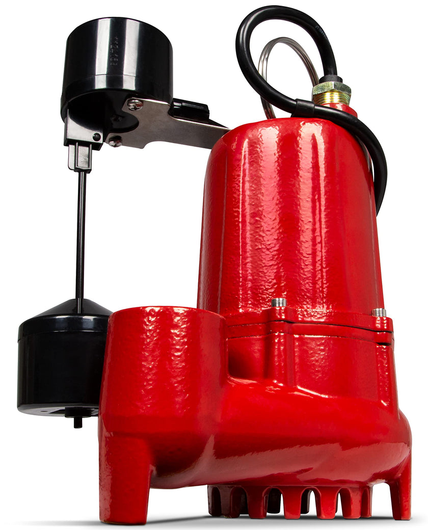 Red Lion RL-SC50V 115-Volt, 1/2 HP, 4300 GPH Cast Iron Sump Pump with Vertical Switch, 10-Ft. Cord, Red, 14942747 🍁 All In One Marketplace Canada