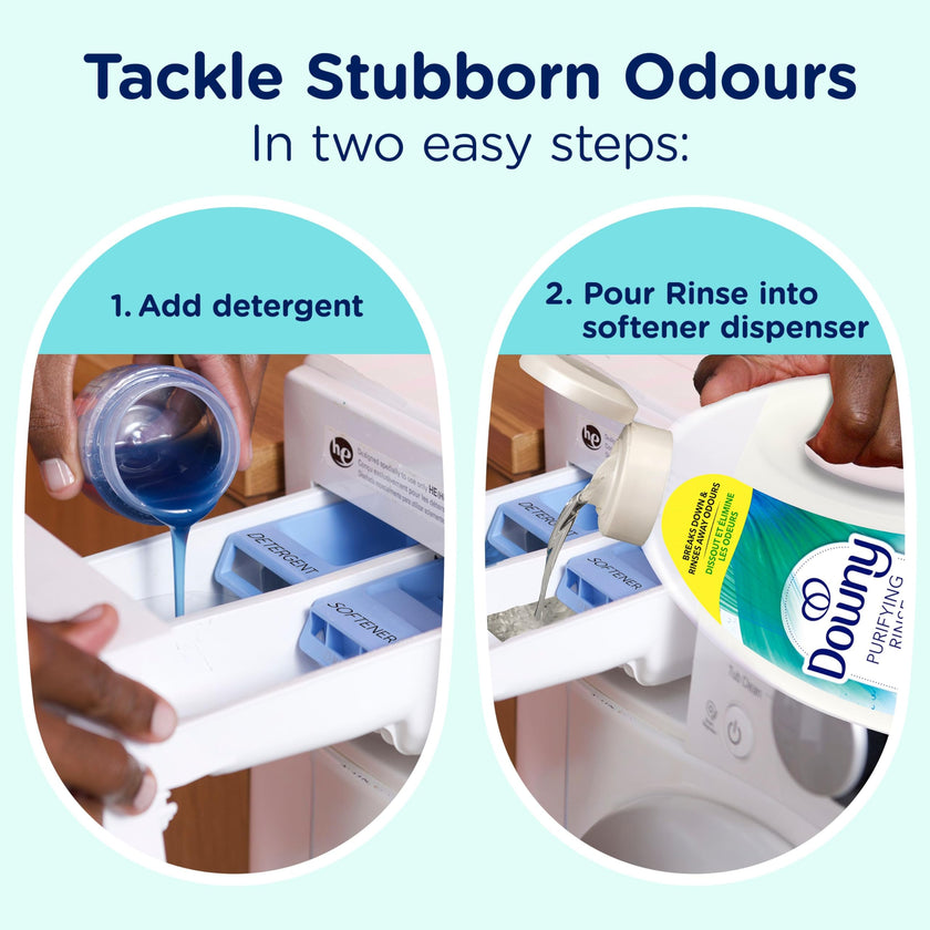 Downy Purifying Rinse Laundry Odour Remover, Cool Cotton Scent, Fabric Softener and Laundry Odour Removal Rinse, Fights Odours at the source, HE Compatible, 1.83 L 🍁 All In One Marketplace Canada