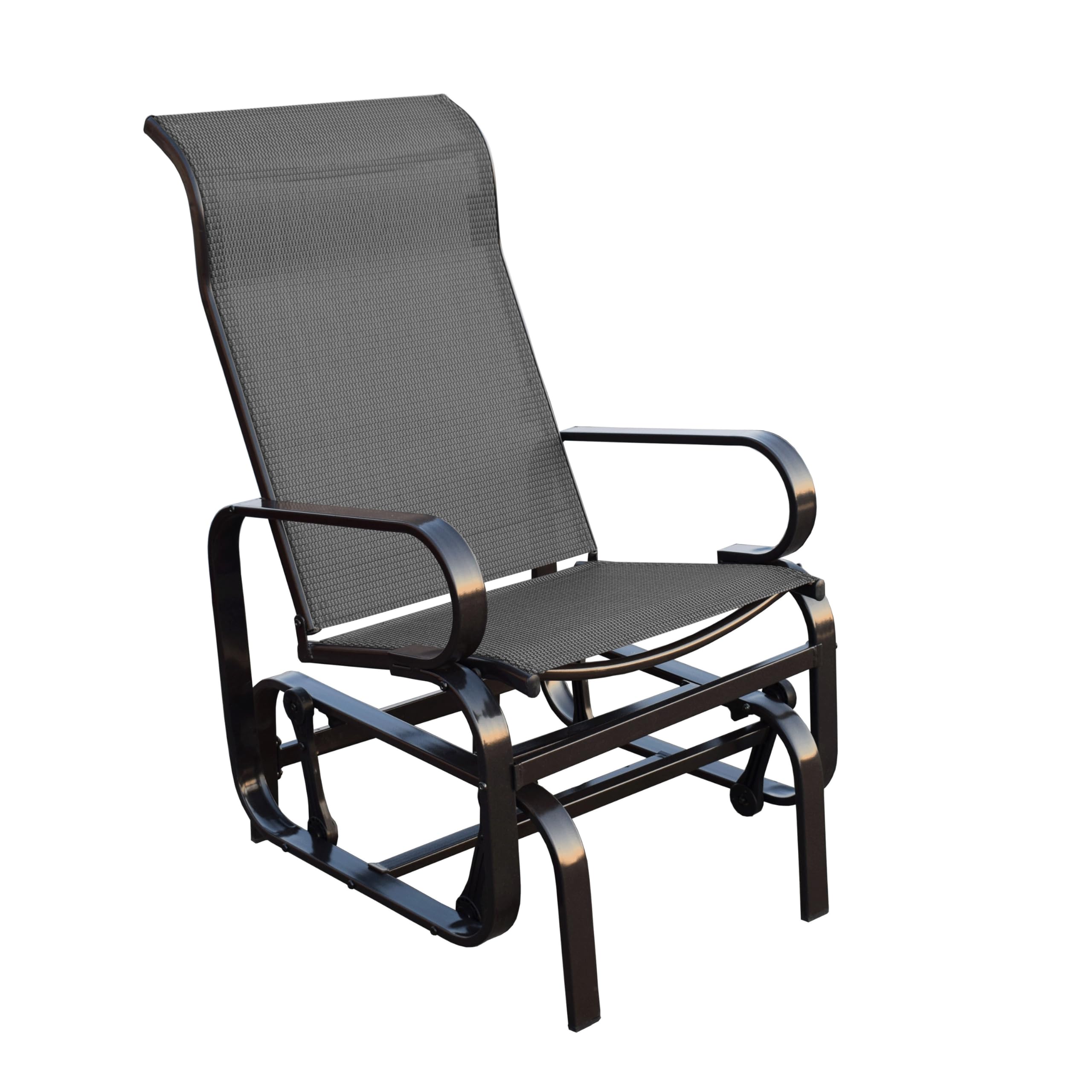 Sojag Belle Patio Glider Chair with Heavy-Duty Steel Frame and PVC-Coated Fabric, Easy-Glide Outdoor Patio Rocking Chair, Dark Grey 🍁 All In One Marketplace Canada