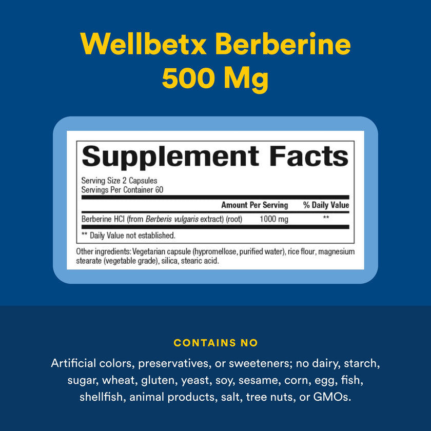 Natural Factors - WellBetX Berberine 500 mg, 120 capsules 🍁 All In One Marketplace Canada