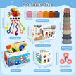 6 in 1 Baby Montessori Toys for 6-12 Months, Montessori Toys for Babies Incl Pull String Toy, Stacking Cups, Tissue Box Toy, Suction Cup Spinner Toys, Stacking Blocks, Activity Cube Gift for Boy Girl 🍁 All In One Marketplace Canada