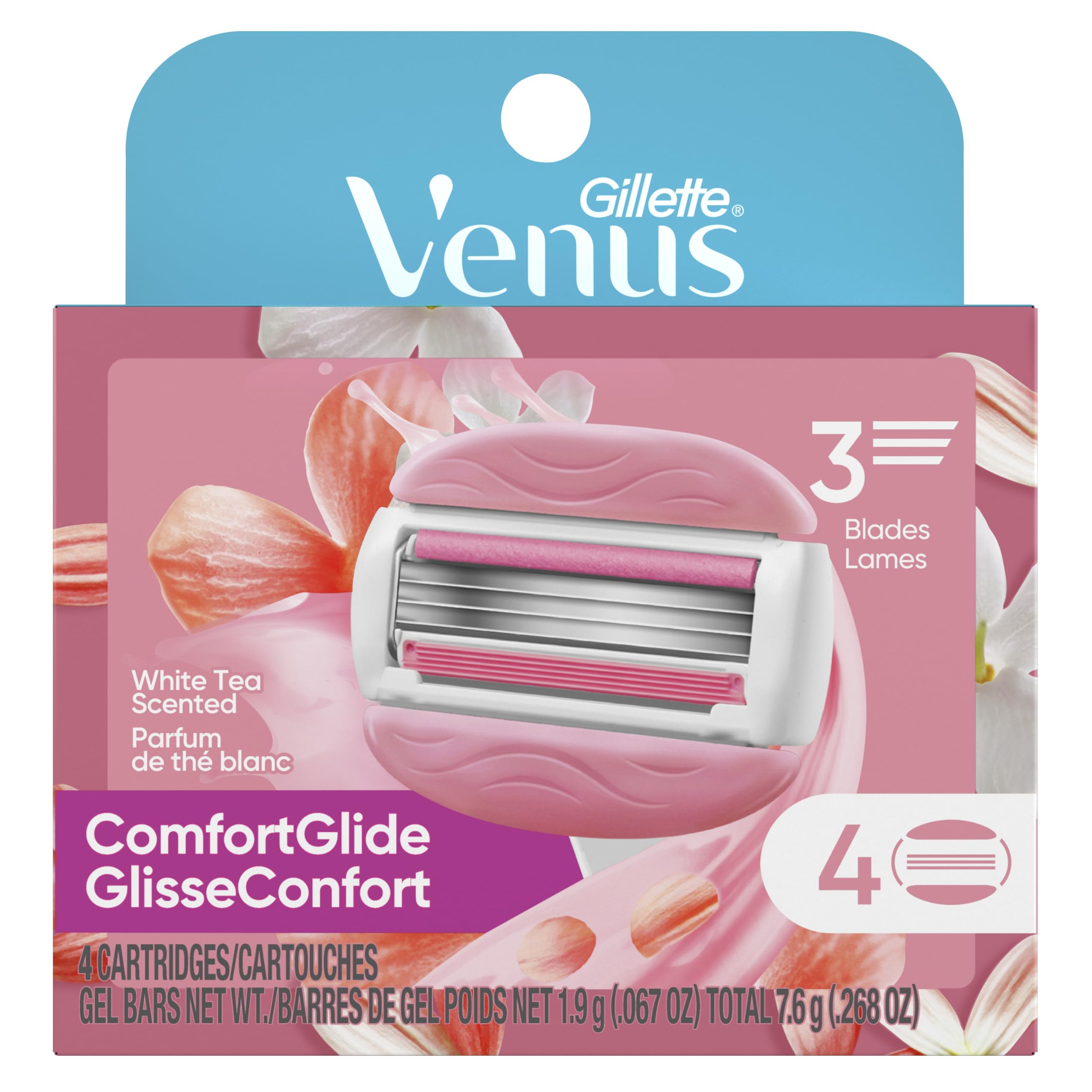 Venus ComfortGlide White Tea Women's Razor Blades, 4 Razor Blade Refills 🍁 All In One Marketplace Canada