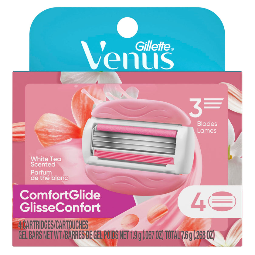 Venus ComfortGlide White Tea Women's Razor Blades, 4 Razor Blade Refills 🍁 All In One Marketplace Canada