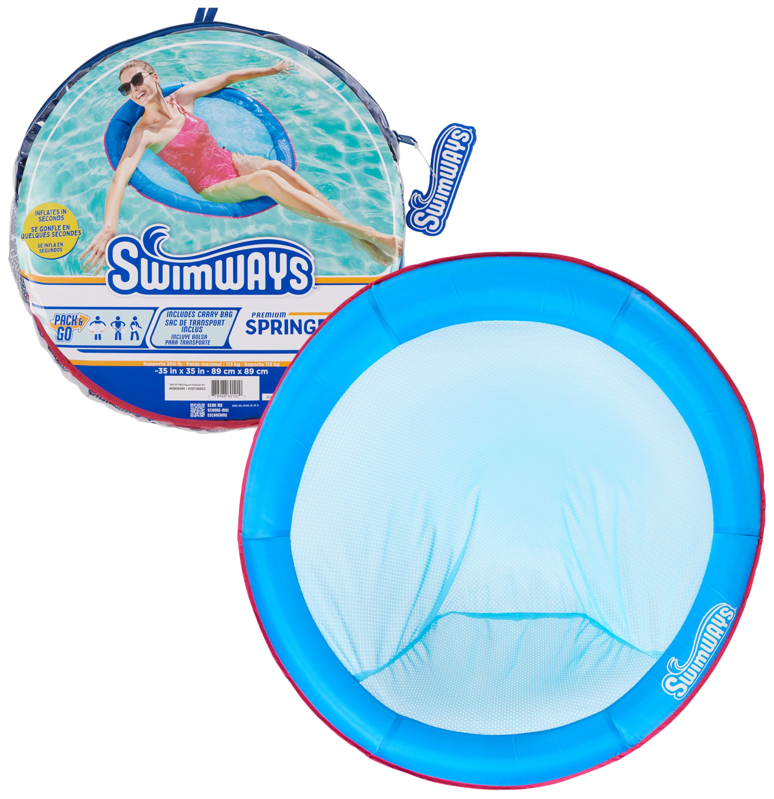 SwimWays Spring Float Premium Papasan Pool Lounger, Inflatable Pool Floats Adult with Fast Inflation for Ages 15 & Up 🍁 All In One Marketplace Canada