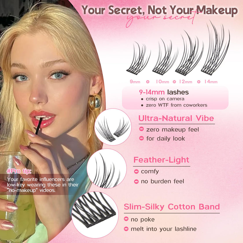 Goddvenus Lash Clusters Kit 9-14mm 300pcs Wispy Eyelash Cluster Lashes Natural DIY Lash Extension Kit Short Cluster Eyelash Extensions C Curl 🍁 All In One Marketplace Canada