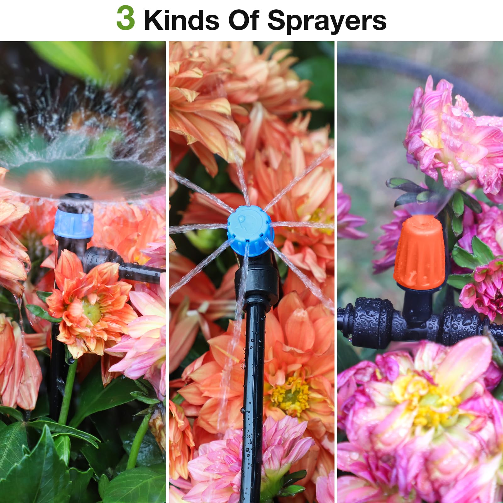 MIXC 101FT Drip Irrigation System, Easy to Setup Automatic Garden System with Anti-UV 1/4