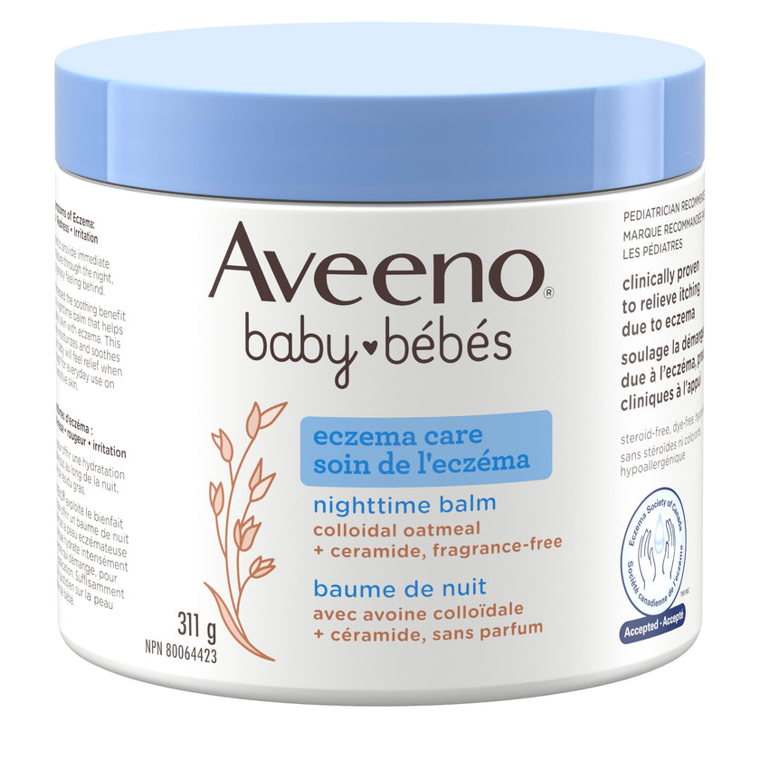 Aveeno Baby Eczema Care Nighttime Balm - With Soothing Colloidal Oat & Ceramide for Dry, Itchy Skin - Gentle Bedtime Eczema Care product Helps Strengthen Natural Moisture Barrier - Fragrance-Free 311g 🍁 All In One Marketplace Canada