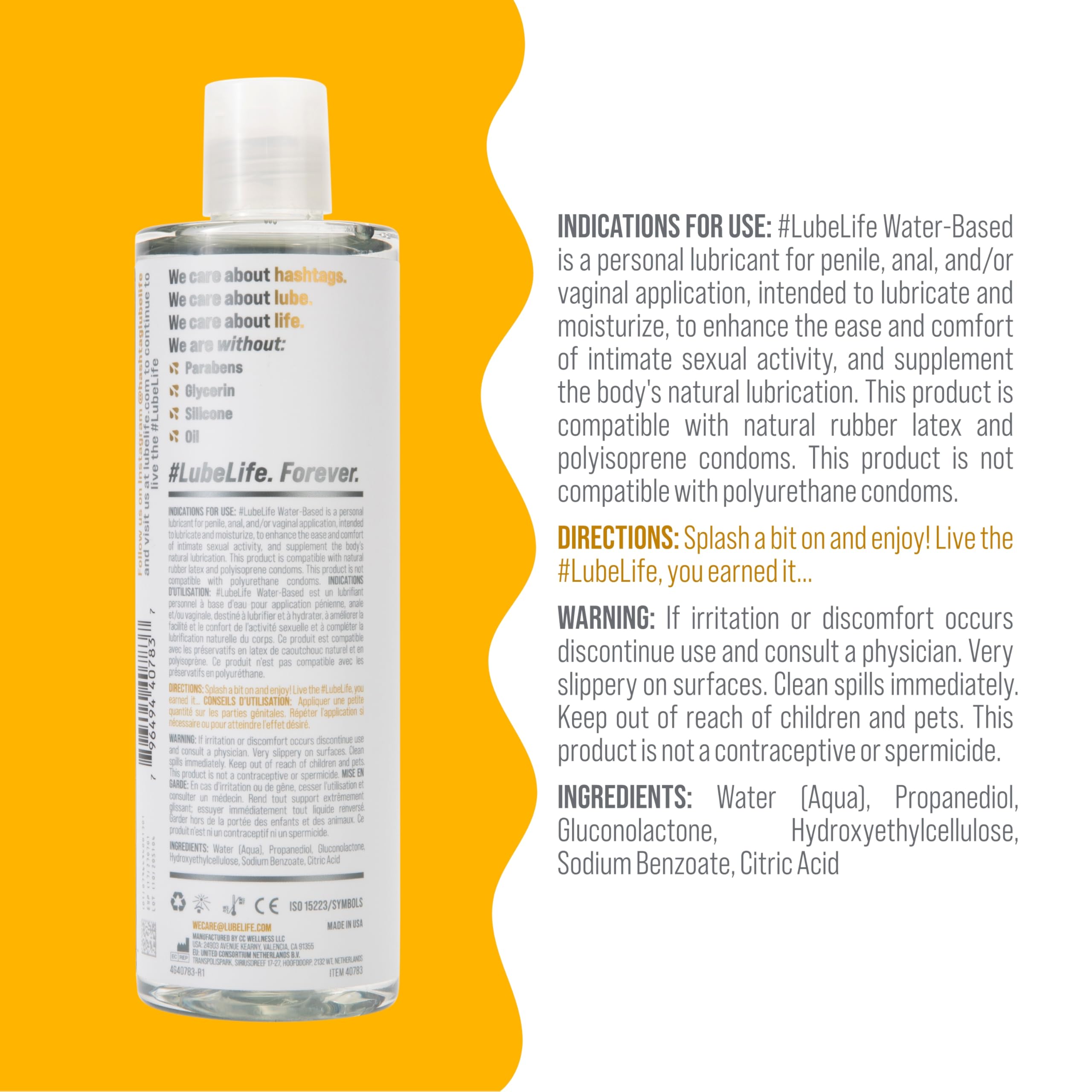 Lube Life Water-Based Personal Lubricant, Lube for Men, Women and Couples, Non-Staining, 12 Fl Oz (360 mL) 🍁 All In One Marketplace Canada