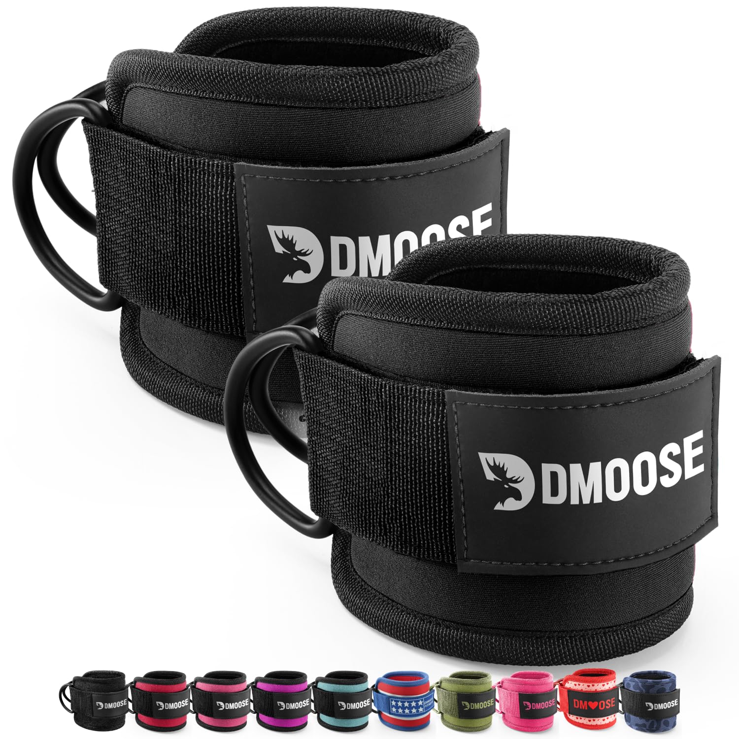DMoose Ankle Straps for Cable Machines for Kickbacks, Glute Workouts, Leg Extensions, Curls, and Hip Abductors for Men and Women, Adjustable Ankle Strap with Double D-Rings and Neoprene Support 🍁 All In One Marketplace Canada