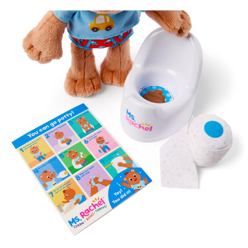Ms. Rachel Potty Time with Bean, 11” Plush Teddy Bear with Play Toilet & Accessories, Toddler Toys for Girls & Boys for Ages 18 Months to 3+ 🍁 All In One Marketplace Canada