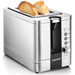 Chefman 2-Slice Pop-Up Stainless Steel Toaster w/ 7 Shade Settings, Extra Wide Slots for Toasting Bagels, Defrost/Reheat/Cancel Functions, Removable Crumb Tray, 850W, 120V, Silver 🍁 All In One Marketplace Canada