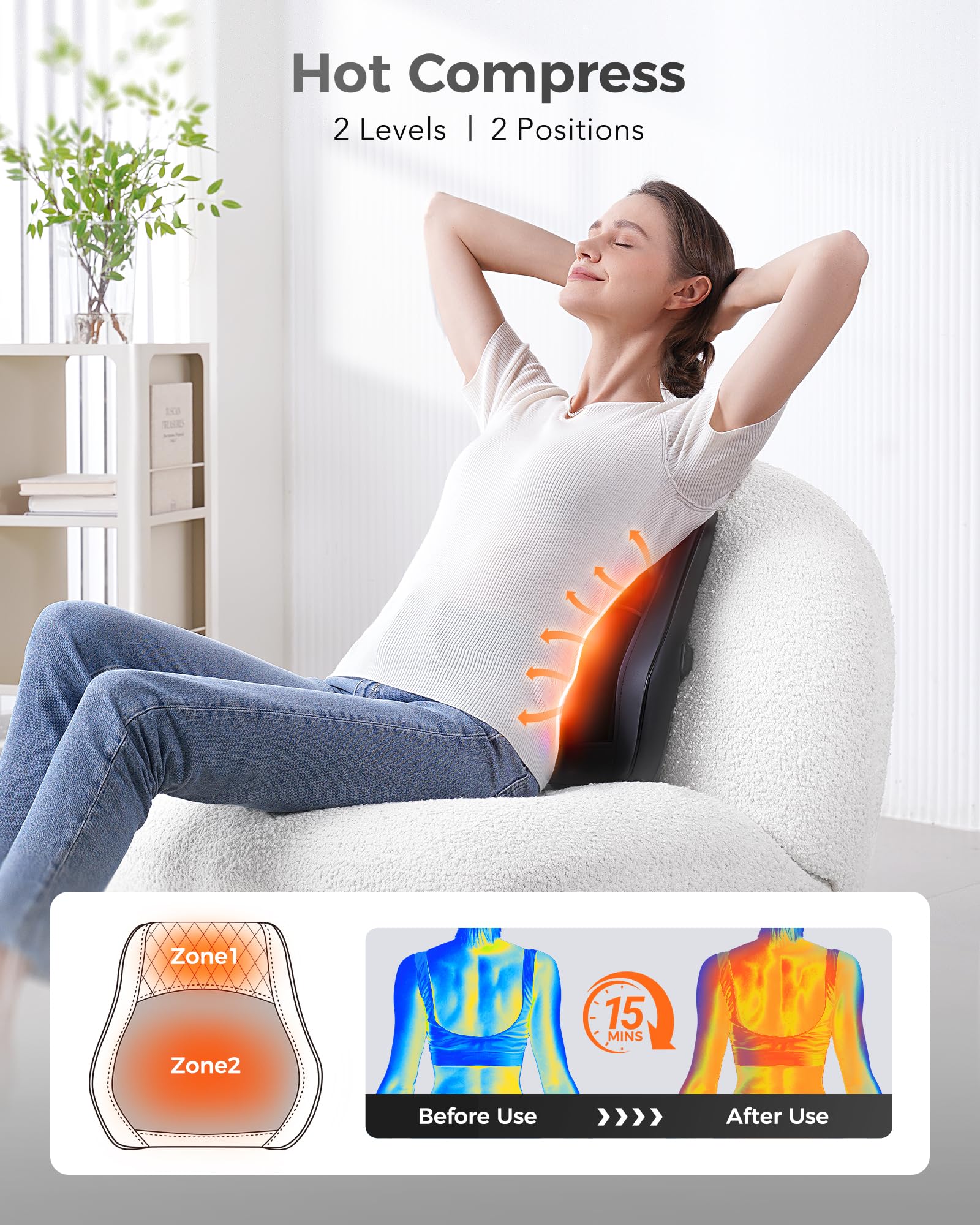 Boriwat Back Massager Neck Massager with Heat, Shiatsu Massage Pillow for Pain Relief, Massagers for Neck and Back, Shoulder, Leg, Gifts for Men Women Mom Dad, Stress Relax at Home Office and Car 🍁 All In One Marketplace Canada