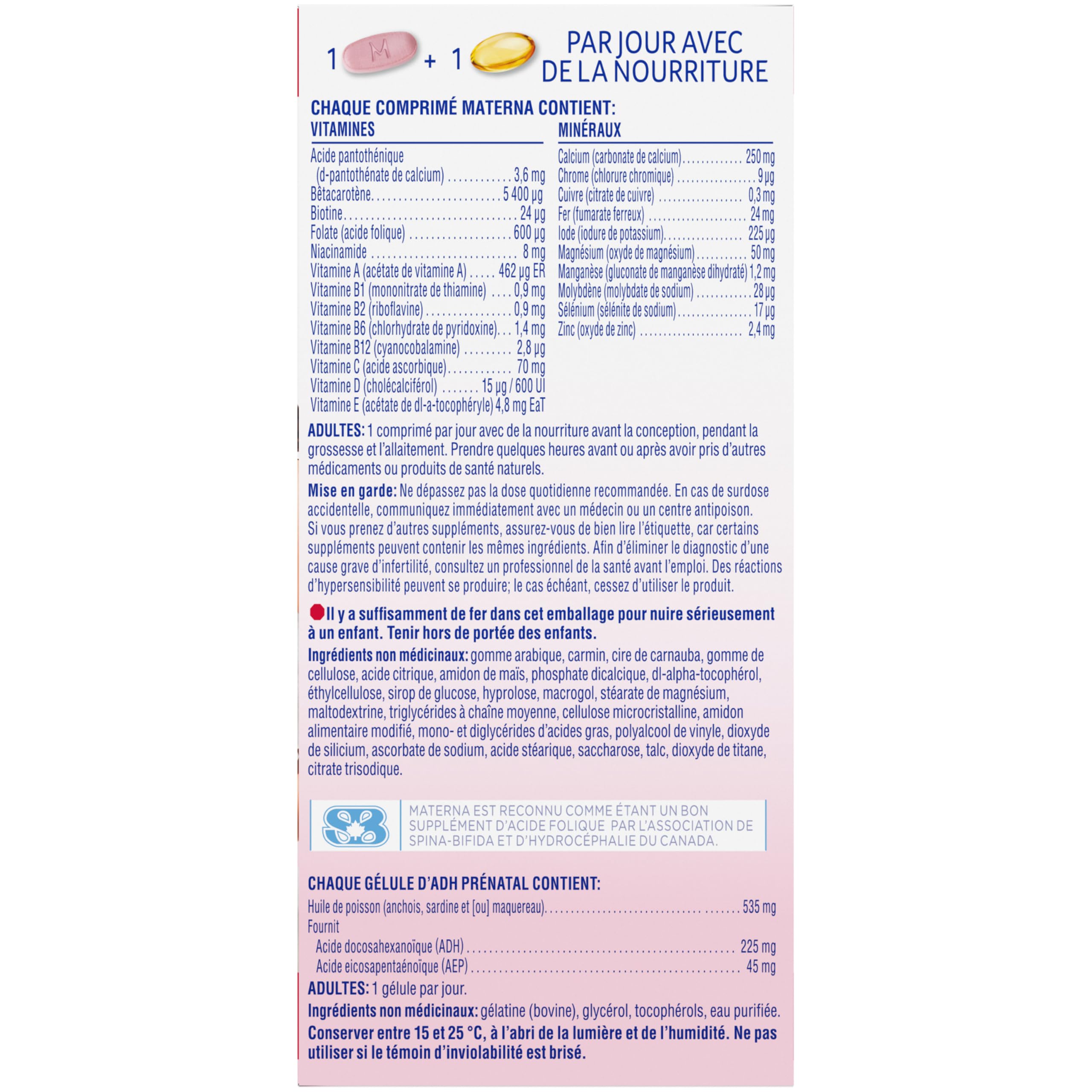MATERNA Prenatal Multivitamin With DHA Combo Pack, Tablets And Softgels, 100% RDA Of Folic Acid, 127 g 🍁 All In One Marketplace Canada