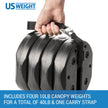 US Weight 40 Pound Canopy Weight Set of 4 and Carry Strap with No-Pinch Design - Easy Installation and Removal to Secure Tents, Canopies, and Umbrellas at Outdoor Events 🍁 All In One Marketplace Canada