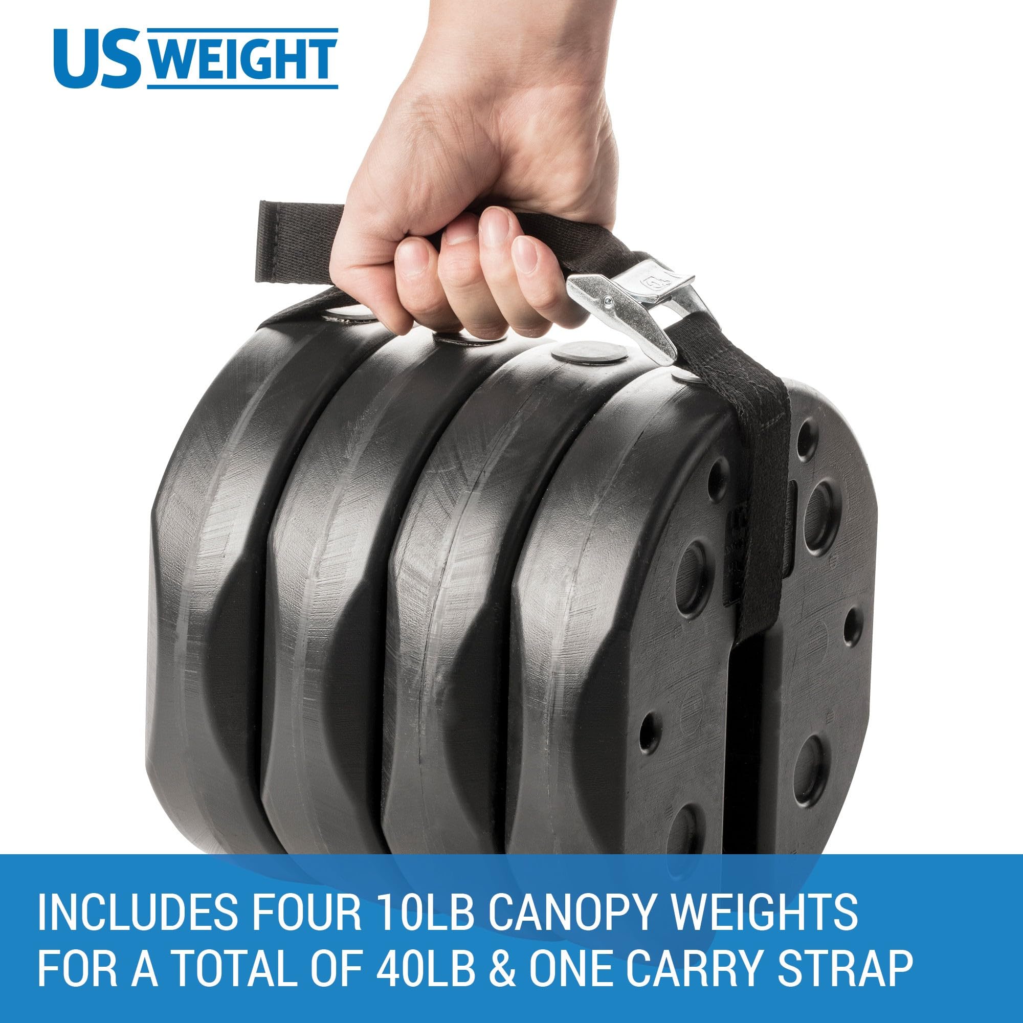 US Weight 40 Pound Canopy Weight Set of 4 and Carry Strap with No-Pinch Design - Easy Installation and Removal to Secure Tents, Canopies, and Umbrellas at Outdoor Events 🍁 All In One Marketplace Canada