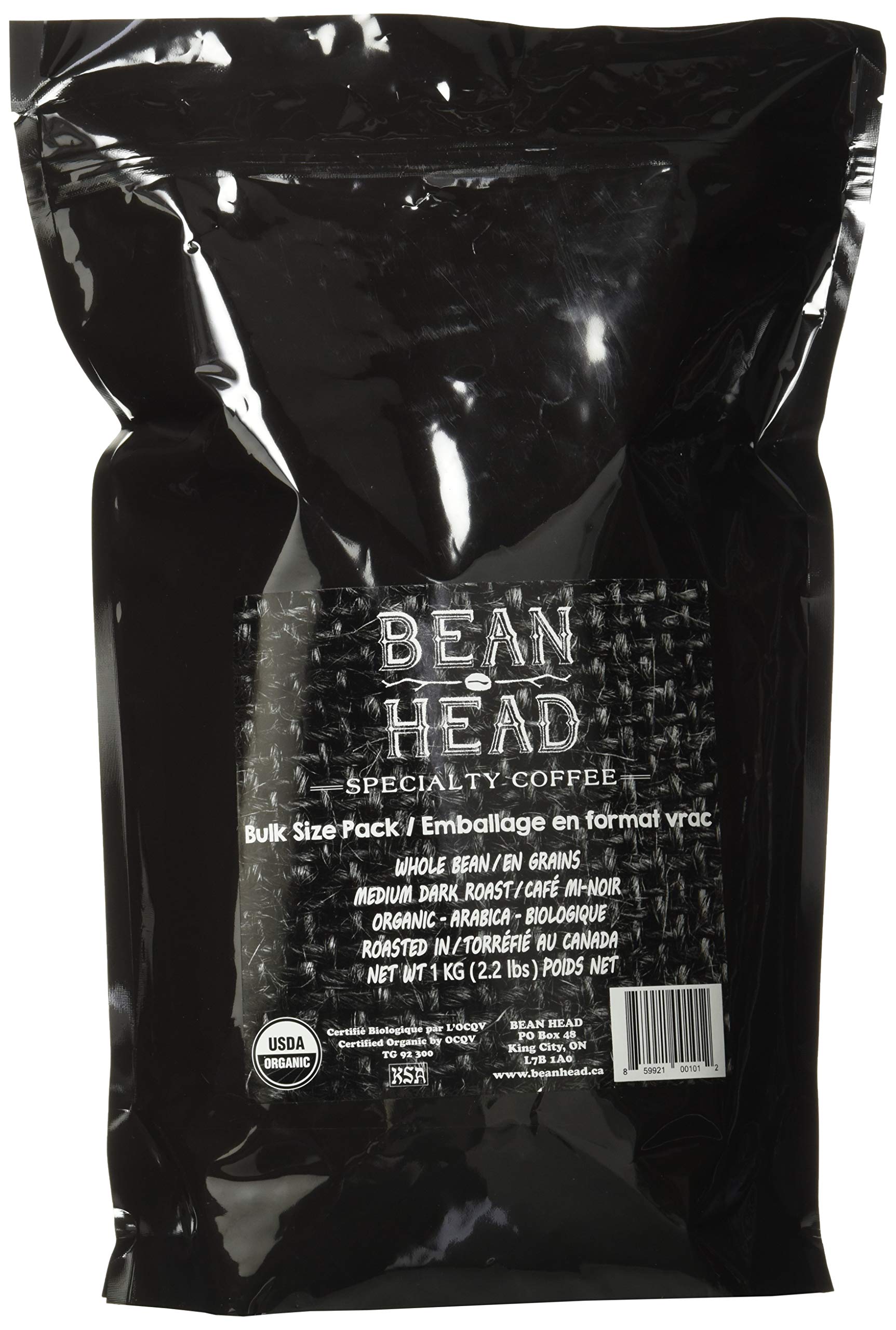 BEAN HEAD Specialty Grade Organic Coffee, Bulk Pack, Whole Bean, 1 KG 🍁 All In One Marketplace Canada