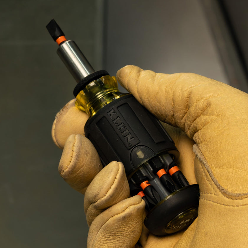 Klein Tools 32308 Multi-bit Stubby Screwdriver, Impact Rated 8-in-1 Adjustable Magnetic Tool with Phillips, Slotted, Square and Nut Driver 🍁 All In One Marketplace Canada