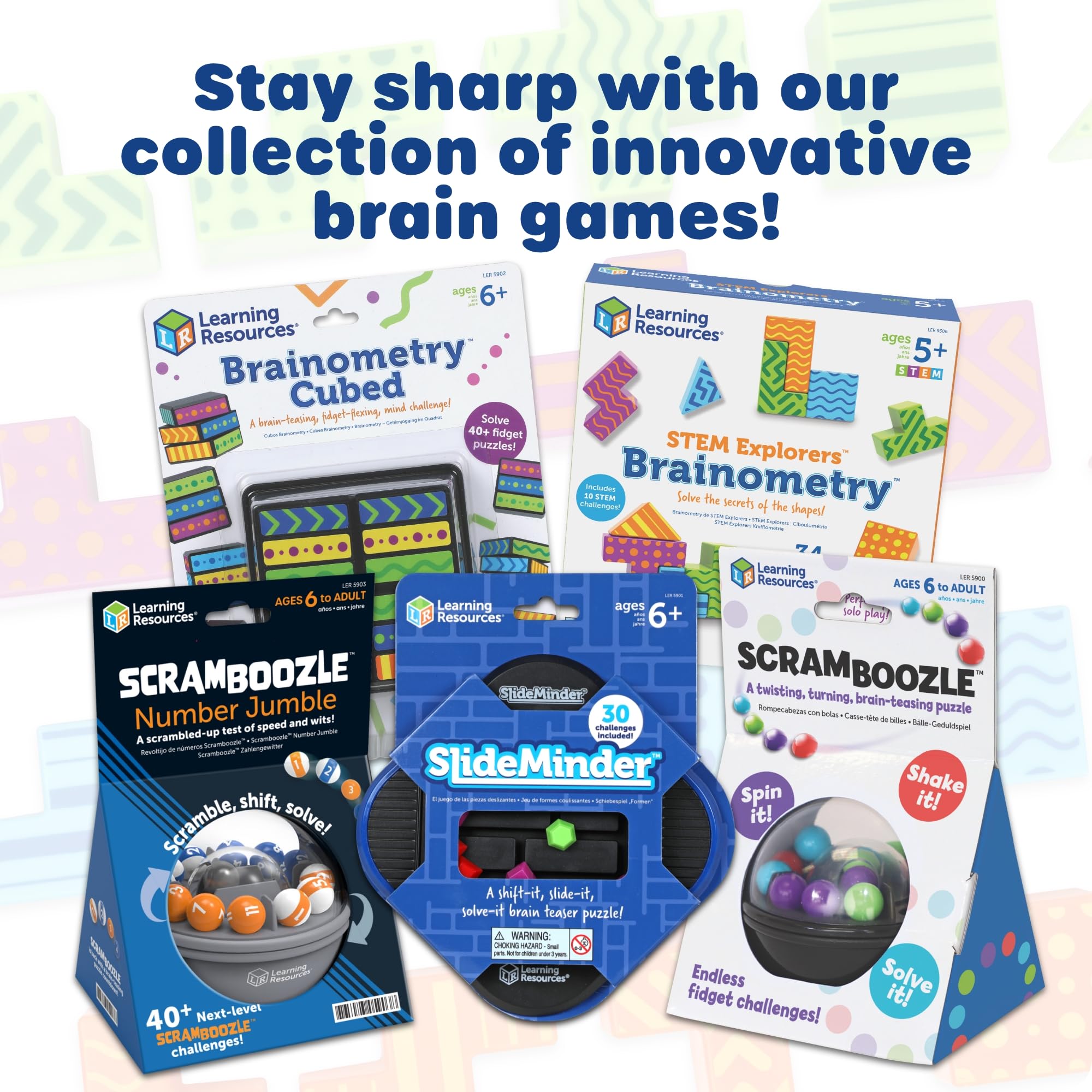 Learning Resources STEM Explorers Brainometry - 3D Puzzle, Brain Games, Brainteaser, Building Logic Toys, Gifts for Boys and Girls, Fine Motor Skills, Pattern Blocks, Math Manipulatives 🍁 All In One Marketplace Canada