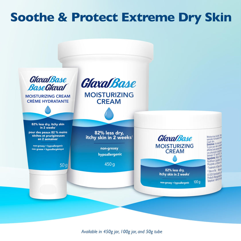 Glaxal Base Moisturizing Cream, Relief from Itchy, Dry Skin, Hypoallergenic & Paraben-Free, Made in Canada, 450 g 🍁 All In One Marketplace Canada