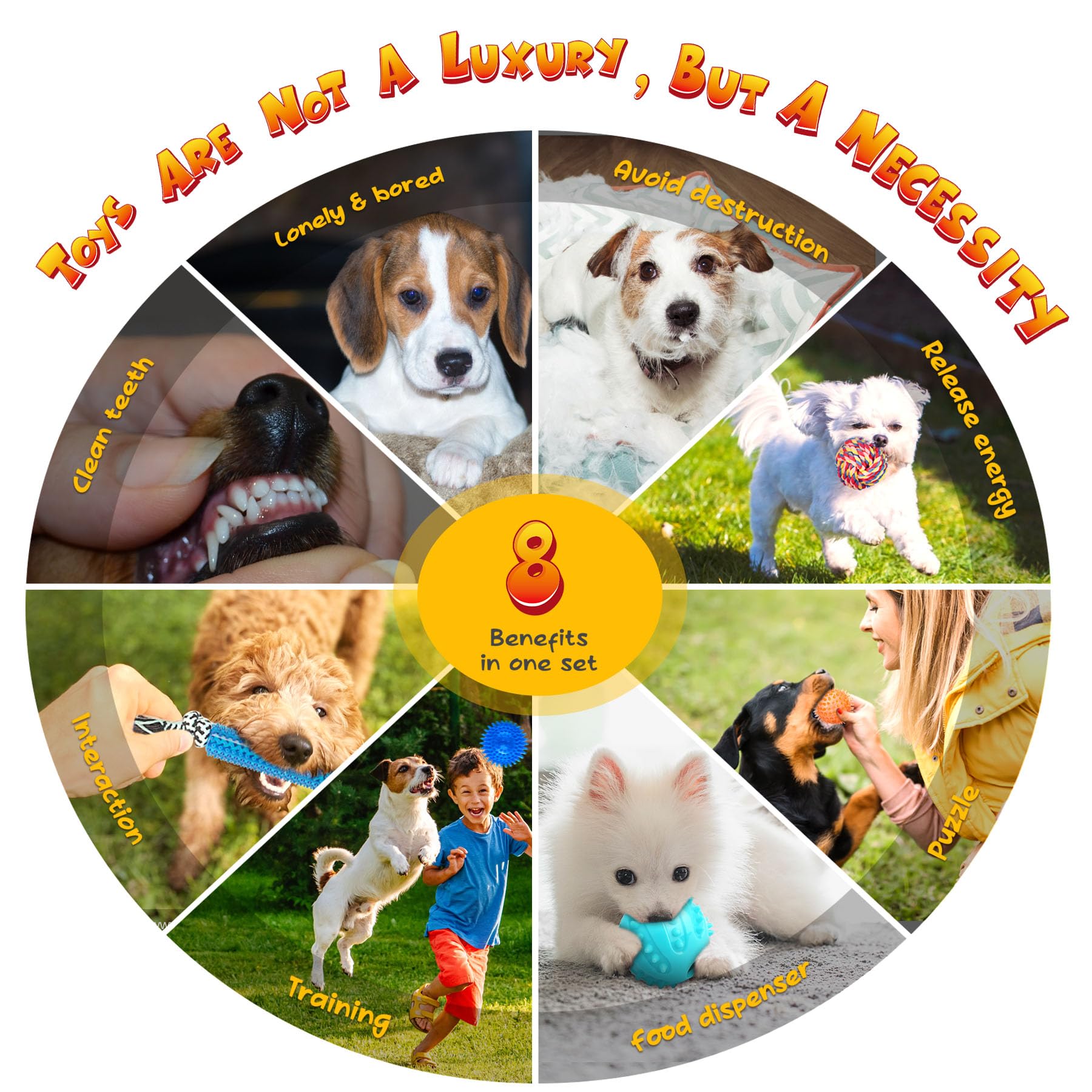 KIPRITII Dog Toys for Puppy Teething - 23 Pack Puppy Teething Toys for Boredom, Pet Dog Toothbrush Dog Toys with Rope Toys, Dog Treat Ball and More Squeaky Toy for Puppies and Small Dogs 🍁 All In One Marketplace Canada