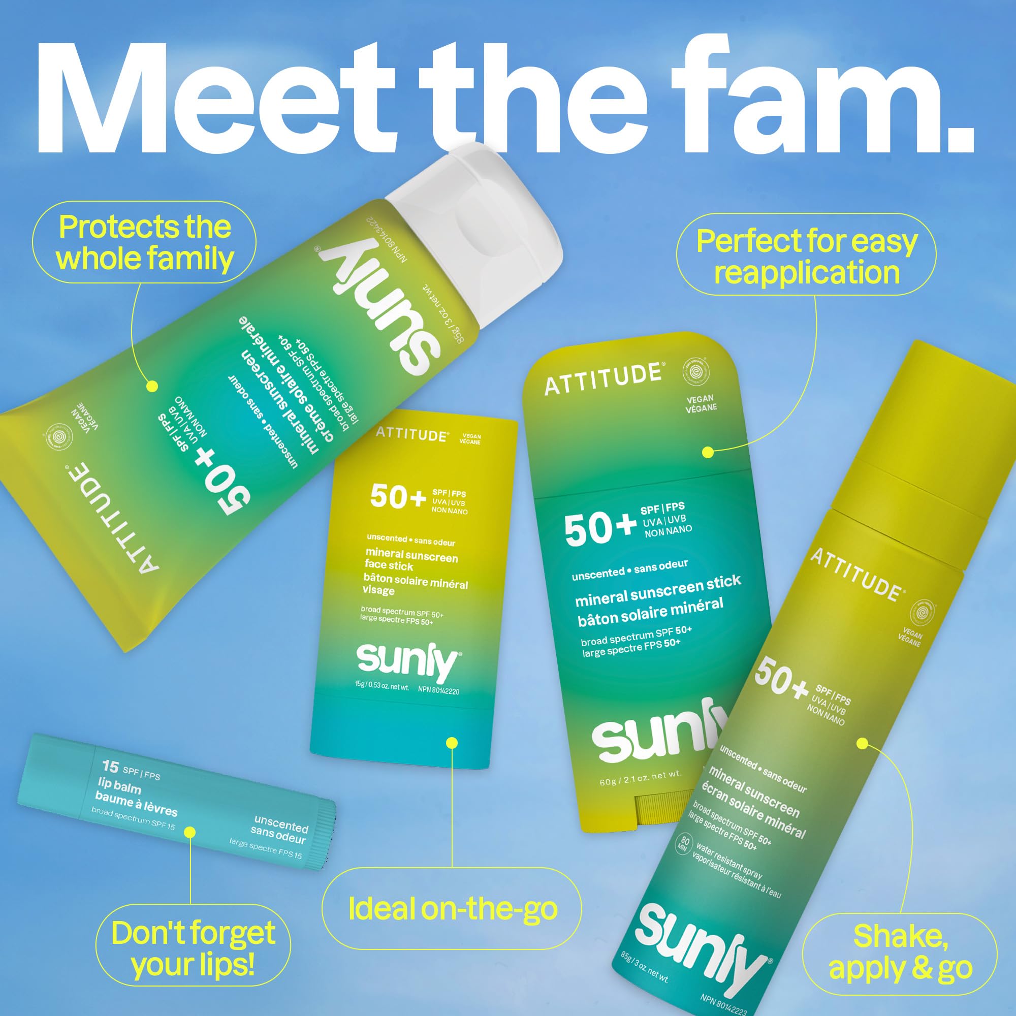 ATTITUDE Mineral Sunscreen SPF 50, Broad Spectrum Zinc Oxide, EWG Verified, Mineral-Based, Non-Nano, Lightweight Cream, Vegan, Unscented, 80 grams 🍁 All In One Marketplace Canada