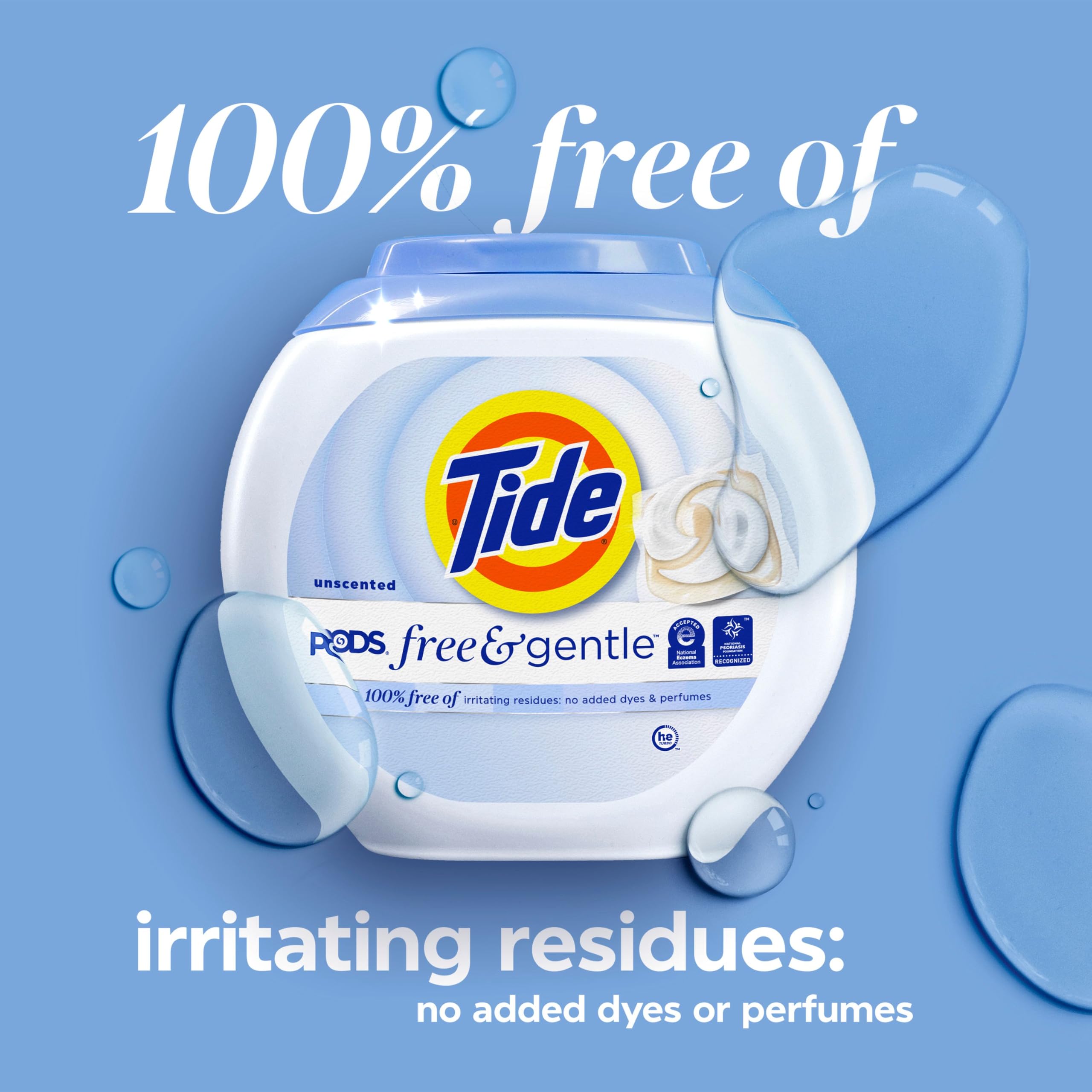 Tide PODS Free & Gentle Liquid Laundry Detergent Pacs, HE Compatible and Coldwater Clean, 76 Count 🍁 All In One Marketplace Canada